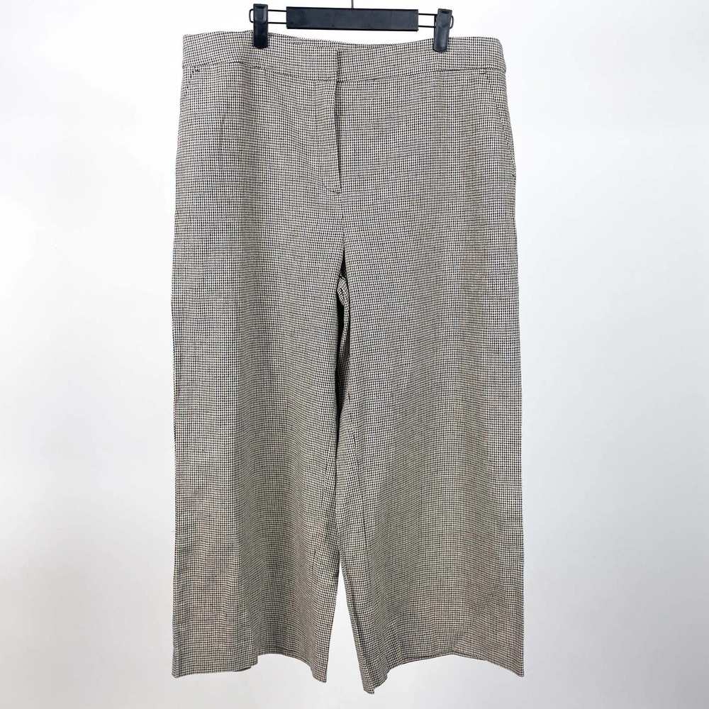 Loft Wide Leg High Rise Plaid Herringbone Dress Pants Casual Trousers used once